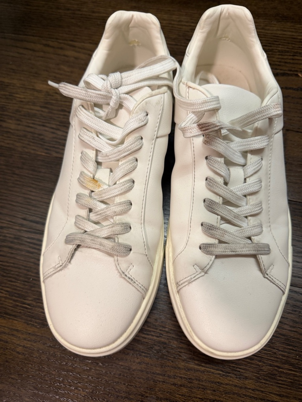 Zara White Low-Top Leather Sneakers